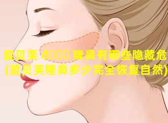 爱贝芙 🐘 隆鼻有哪些隐藏危害(爱贝芙隆鼻多少完全恢复自然)